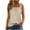 Khaki, variant on AherBiu Summer Tank Tops for Women Ruched Square Neck Wide Strap Casual Comfy Fitting Shirts Camisole