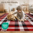 thumbnail image 4 of ODIKA Plaid Gingham Checkered Tartan Border Striped Front Layering Stain Resistant Low Profile for Dorm Room, Small Living Apartment, 4 of 7