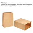 thumbnail image 4 of Uxcell Paper Bags Brown Paper Grocery Bag 10lb 9.8x5.5x13 inch 70g for Candy Snacks, Pack of 50, 4 of 7