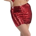 thumbnail image 3 of Aboser Sparkly Sequin Skirts for Women Trendy Party Club Skirt Shimmer Glitter Mini Skirts Slimming High Waist Bodycon Skirt, 3 of 5