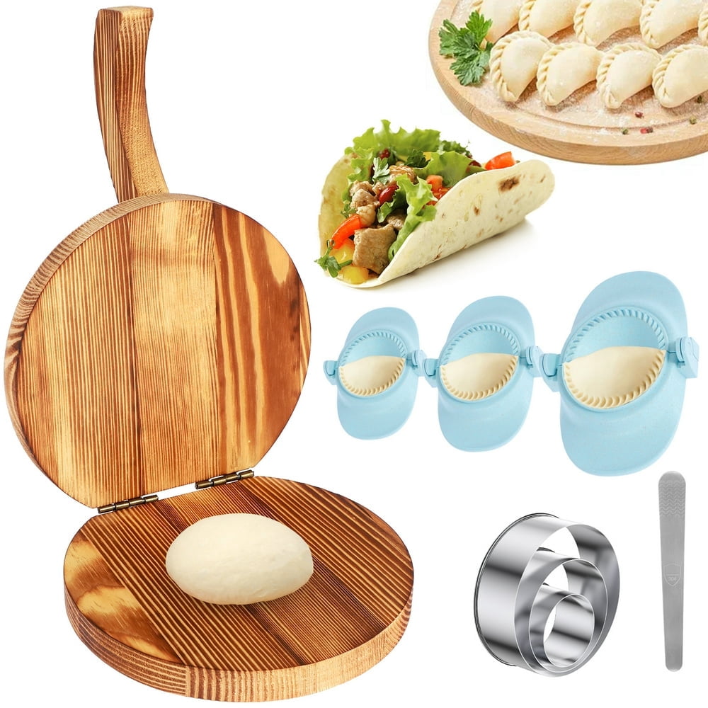 Presse à Boulettes En Bois, Fabricant De Pâte, Outil De Pressage De Tortilla, Moule à Pâtes Emballées, Manuel à La Peau, De Manière Spectaculaire Vers Le Haut, Anada Roti