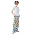 thumbnail image 3 of FORMRS Boys Pajama Pants with Pockets Size 6-8Y Kids Lounge Sleep Bottoms, Blue Checkered Daisy, 3 of 8