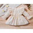 thumbnail image 3 of EIMELI Bébé Fille Robe d'Automne Volant à Manches Longues Solide une Ligne Robes Princesse Robe d'Hiver Vêtements Tenue Marron 3-6 Mois, 3 of 8