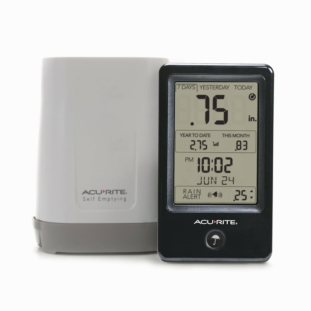 AcuRite 02446M Wireless Rain Gauge with Indoor Digital Display