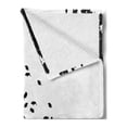 thumbnail image 2 of Black and White Soft Flannel Fleece Throw Blanket, Silhouette of a Girl with Bike Reading a Book Under a Tree in Fall, Cozy Plush for Indoor and Outdoor Use, 60" x 80", Black and White, by Ambesonne, 2 of 5