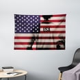 thumbnail image 1 of Soccer Tapestry, Composite Double Exposure Image of a Soccer Player and American Flag USA Run, Wide Wall Hanging for Bedroom Living Room Dorm, 60" X 40", Blue Red, by Ambesonne, 1 of 1