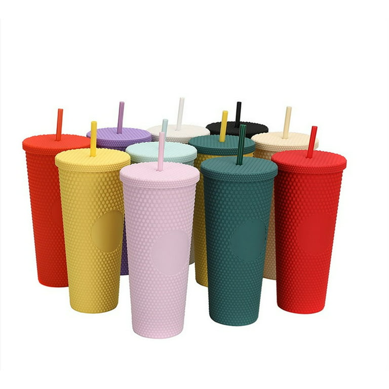 Happon 1 Pc Multi-color Studded Cups, 24 Oz Diamond Tumbler with Leakproof  Lid & Straw, BPA Free, Reusable Plastic Cold Cup Christmas Gifts 