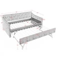 thumbnail image 3 of Oufan Twin Size Mid Century Daybed w/ Pop-up Trundle, Linen Tufted Sofa Bed Frame w/ USB Charging, Button on Back & Wood Strong Supports, 3 of 14