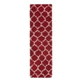 thumbnail image 3 of Unique Loom Trellis Shag Collection Area Rug - Ruby (2' x 7' Runner Burgundy Red/Ivory), 3 of 11