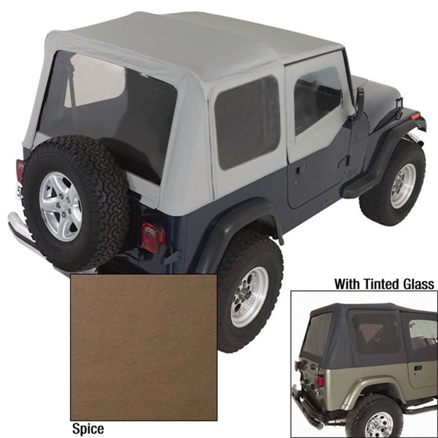 Rugged Ridge  Soft Top, Door Skins, Spice, Tinted Windows; 88-95 Jeep  Wrangler YJ 