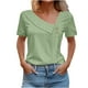 thumbnail image 1 of Camiseta holgada de manga corta con cuello en V y botones para mujer - 90 % poliéster + 10 % elastano - Transpirable y opaca - Informal/trabajo - Tallas S-XXL, 1 of 5