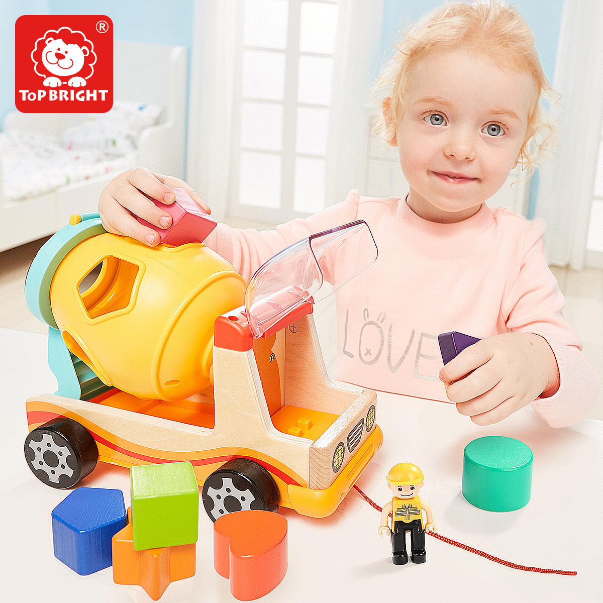 Top Bright - Mixer Truck with Shape Sorter for Toodlers Preschool Learning Toy - image 4 of 6