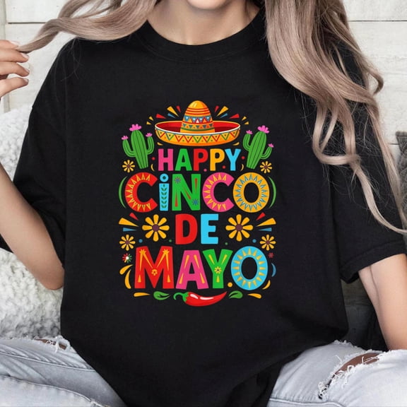100% Cotton Unisex Happy Cinco de Mayo Fiesta Mexican Party Men Women Kids T-Shirt