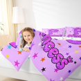 thumbnail image 3 of spefrowx Purple Monogrammed P Queen Bedding for Teens, Dreamy Princess Stars Bedding Comforter Set Queen, Stars Reversible, 7pcs, 3 of 6