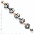 thumbnail image 2 of Finest Gold Sterling Silver Ruthenium & Rose-Tone Flash 24k Plated Bracelet, 2 of 2