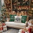thumbnail image 3 of Merry Christmas Throw Pillow Covers 18x18 Inch Set of 4, Xmas Trees Truck Buffalo Plaid Believe Farmhouse Decorative Cushion Cases for Home Decoration G421-18, 3 of 6