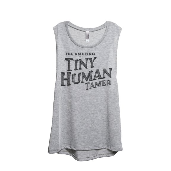 The Amazing Tiny Human Tamer Women's Fashion Sleeveless Muscle Workout Yoga Tank Top Sport Grey X-Large