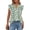 Leaves Light Green, variant on Womens Tops Dressy Casual Spring Summer Shirts Boho Floral V Neck Ruffle Cap Sleeve Business Work Blouses