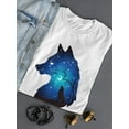 thumbnail image 3 of Beautiful Wolf Night Starry Sky T-Shirt Women -Image by Shutterstock, Female XX-Large, 3 of 4