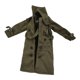 thumbnail image 3 of 1/12 de ropa para muñecas a escala: gabardina cruzada, atuendo realista para acción. Verde, 3 of 7