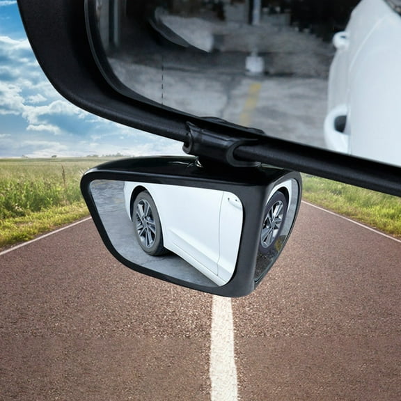 360\u00b0 Adjustable Rearview Mirror for Blind Spot Safety - Black