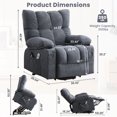 thumbnail image 2 of JMYMRY Power Lift Recliner Chair with Massage and Heating, Electric Lift Reclining Chair for Elderly, Side Pocket and Cup Holder for Living Room, USB and Type-C Charging Ports,Blue, 2 of 8