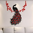 thumbnail image 2 of GUOOL Crystal Acrylic Beautiful Peacock 3D Wall Stickers Bedroom Home Decor Red red, 2 of 9