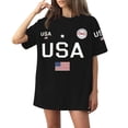 thumbnail image 5 of Axiiglly USA 250th Anniversary Women's Short-Sleeve Shirt Patriotic Flag Print Tee Shirts, Plus Size Loose Fit Holiday Womens Tops S-3XL, 5 of 6