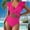 Hot Pink, variant on JIUWEN Women's One Piece Swimsuit Ruffle Cutout Bathing Suits Slimming Tummy Control V Neck Wrap Swimwear-Army Green-L,One Piece Swimsuit Women,Ruffle Swimsuits for Women,Tummy Control Swimsuit
