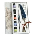 thumbnail image 1 of segolike Vintage Feather Pen Set Antique Writing Quill Ink Pen with navy blue, 1 of 9