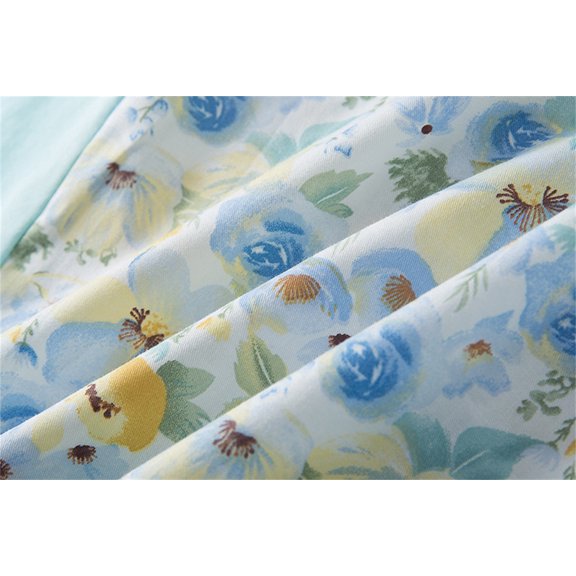 Vedolay Maxi Dress Flower Girl Dresses for Wedding Bow-Knot Elegant Satin Princess First Communion Dresses,Blue 5-6 Years