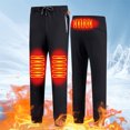 thumbnail image 4 of Pantalones cálidos con carga USB y calefacción, felpa, 3 áreas para invierno (6XL), color negro Pantalones calefactores cálidos, 4 of 9