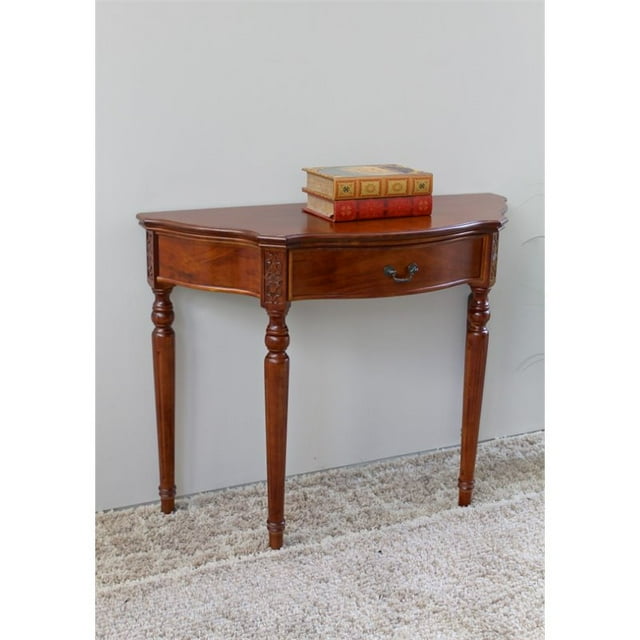 International Caravan Windsor Table Console Demi-Lune en Noyer Teinté
