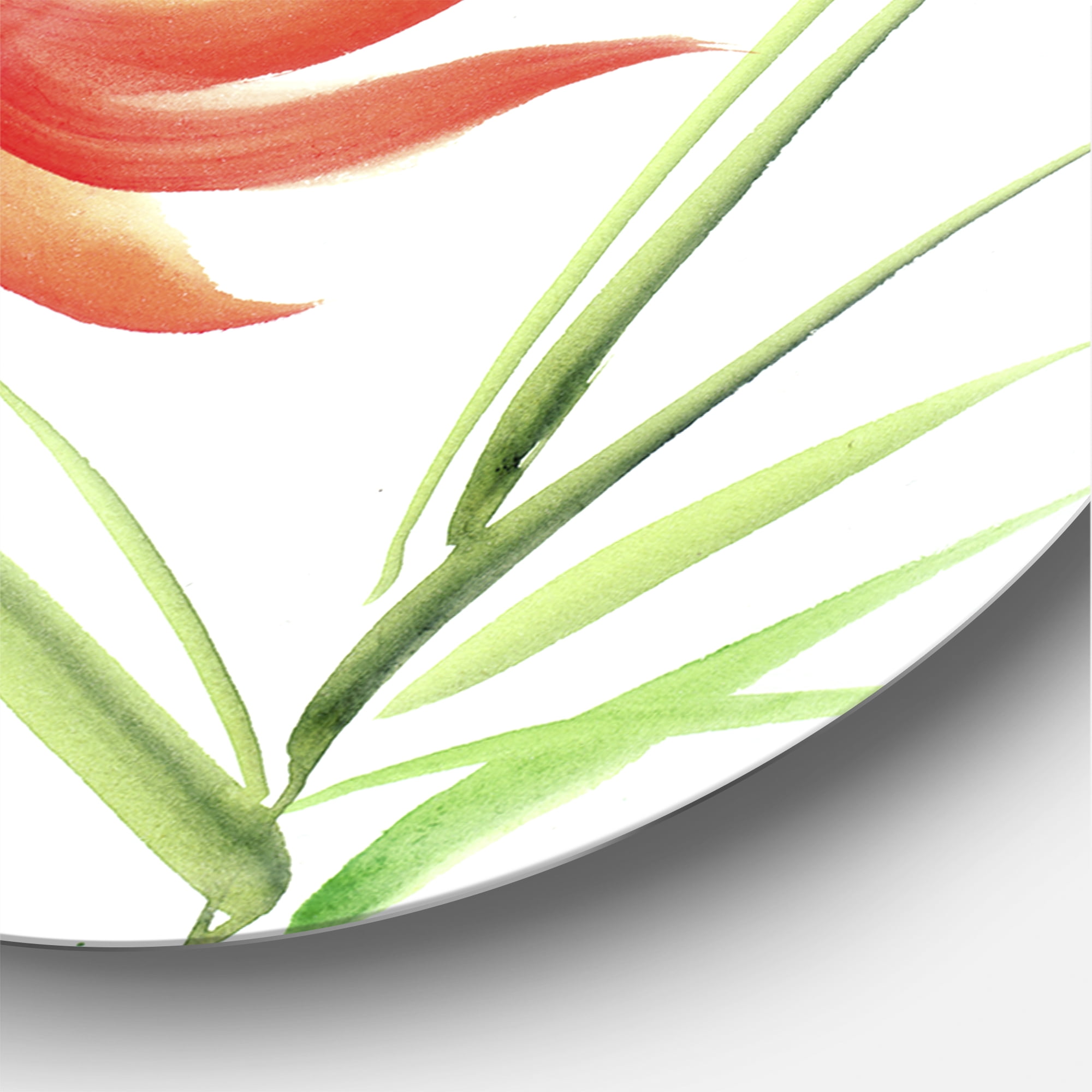 Designart 'The Lotus Leaves With Goldfishes' Nautical & Coastal Circle Metal Wall Art 29x29 - Disc of 29