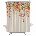 thumbnail image 2 of Fall Thanksgiving Shower Curtain for Bathroom Decor, Retro Fall Leaves Linen Texture Waterproof Fabric Shower Curtain, 60"x72" Set with 12 Hooks, 2 of 9