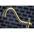 thumbnail image 4 of Kingston Brass KB1797ALBS Heritage Double-Handle 4-Hole Widespread Kitchen Faucet with Brass Sprayer in Brushed Brass, 4 of 8