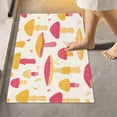 thumbnail image 2 of SKYSONIC Bath Mats Toiletry Mat, Fluffy Plush Absorbent Bath Rugs Carpet with Non Slip Bottom for Bathroom Floor Toilet Tub and Shower-Red Yellow Mushroom, 2 of 7