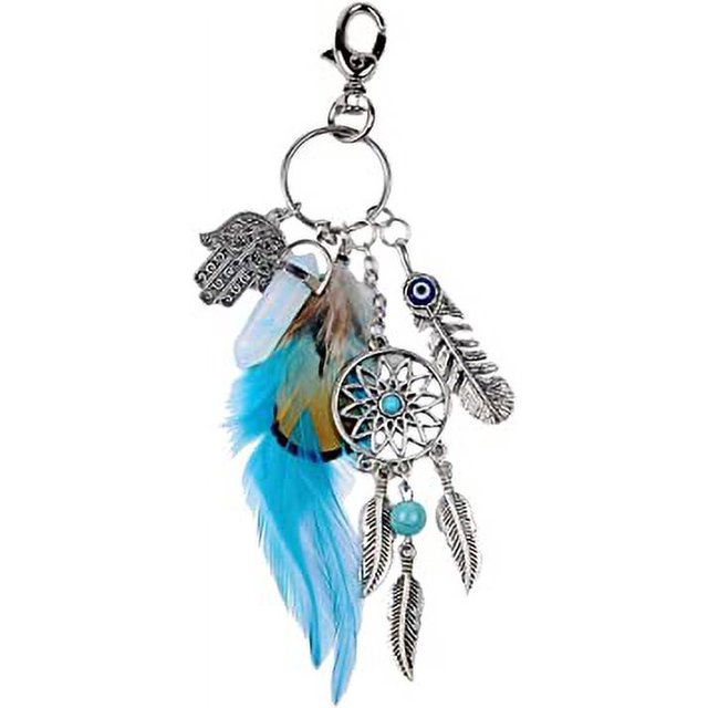 Llavero Bohemia Atrapasueños Colgante Llavero Llavero Clip Llavero Coche Llavero Llavero Bolso Hebilla Charms Accesorios Azul Durable y práctico