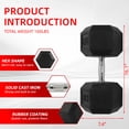 thumbnail image 2 of BalanceFrom Rubber Encased Hex Dumbbell, 80 lbs, Single, Black, 2 of 6