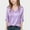 Purple, variant on Hxshgdsn 3/4 Length Sleeve Shirt For Girls Satin V Neck Dressy Tops Casual Blouses For Kids Trendy Summer Outfit White 14-15Years