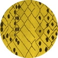 thumbnail image 1 of Ahgly Company Indoor Round Abstract Yellow Modern Area Rugs, 8' Round, 1 of 4