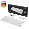 thumbnail image 4 of Perixx PERIBOARD-213W Teclado de tijera USB silencioso con cable -  Diseño compacto con teclado numérico - Blanco - QWERTY Español con Ñ, 4 of 7