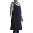 thumbnail image 4 of xianlin-Cotton Linen Japanese Apron Halter Cross Back Bandage X Shape Aprons Two Pockets, 4 of 4