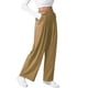 thumbnail image 2 of Pantalones de Traje Anchos para Mujer, Holgados, de Cintura Alta Elástica, Informales, Largos, Color Cúrcuma, Talla XXL, 2 of 7