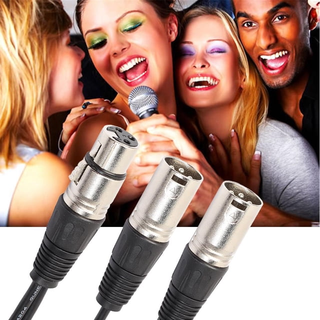 3P XLR hembra Jack a Dual 2 macho enchufe Y divisor adaptador Cable 1 pie * 2