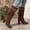 Coffee, variant on Bnwani Women Boots Knee High Boots Winter Fashion Pointed Toe High-Heel Thick Chunky High Mid-Calf Knee-High Strap Casual Solid Boot Black Size 5.5