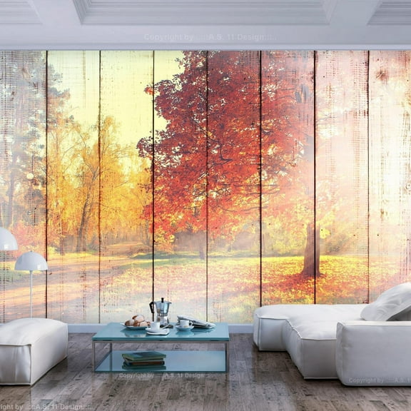 Tiptophomedecor Landscape Wallpaper Wall Mural - Autumn Sun