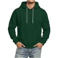 thumbnail image 4 of Kalauyu Long Sleeve Hoodies Tees for Men Drawstring Hood Cargo with Pocket Casual Fall Winter Loose Sports Solid Pullover Sweatshirts, 4 of 6
