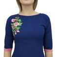 thumbnail image 4 of Bimba Womens Cotton Kurta Kurti 3/4 Sleeve Blue Embroidered Designer Tunic-8, 4 of 4
