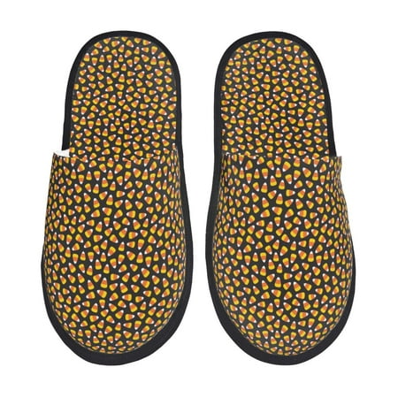 Balery Candy Corn Slient Indoor Furry Fleece Comfort House Shoes Soft Non-Slip Home Shoes Cotton slippers House Slippers-- Medium
